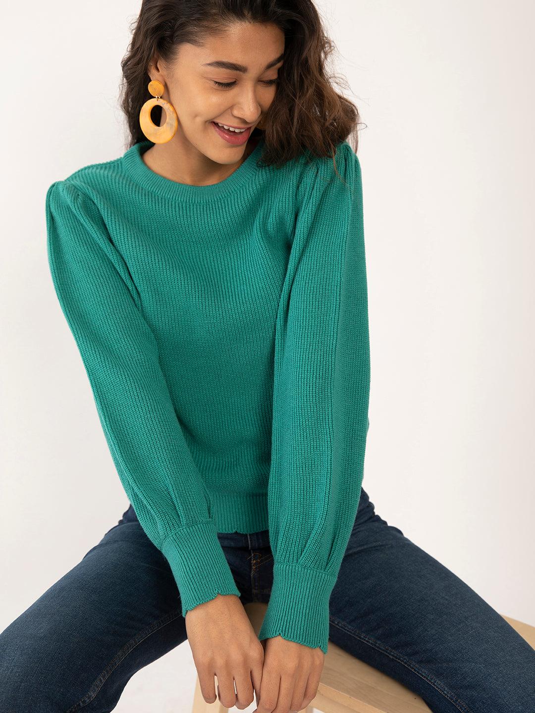 green-solid-regular-sweaters-for-women