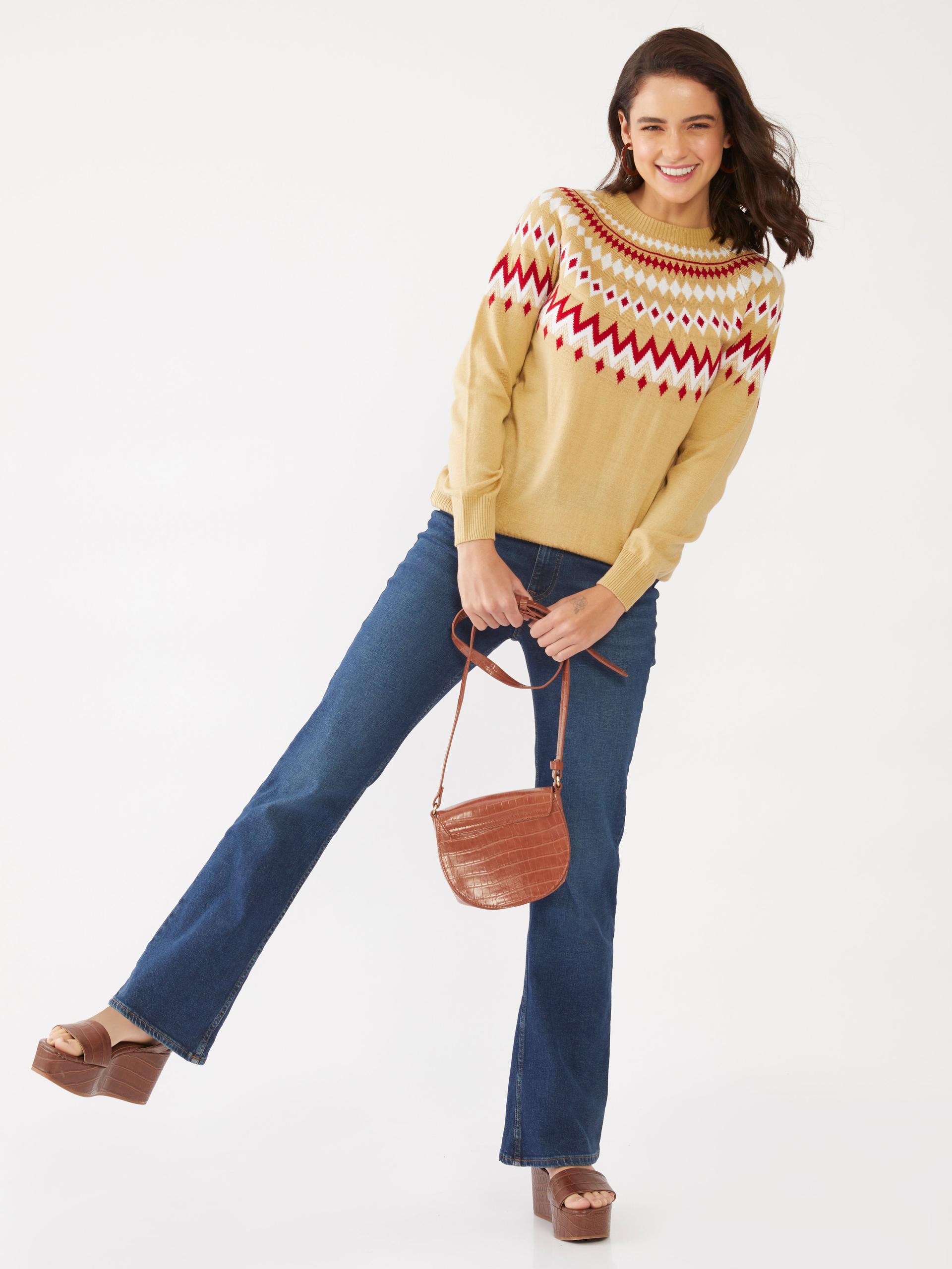 beige-jacquard-sweater-for-women