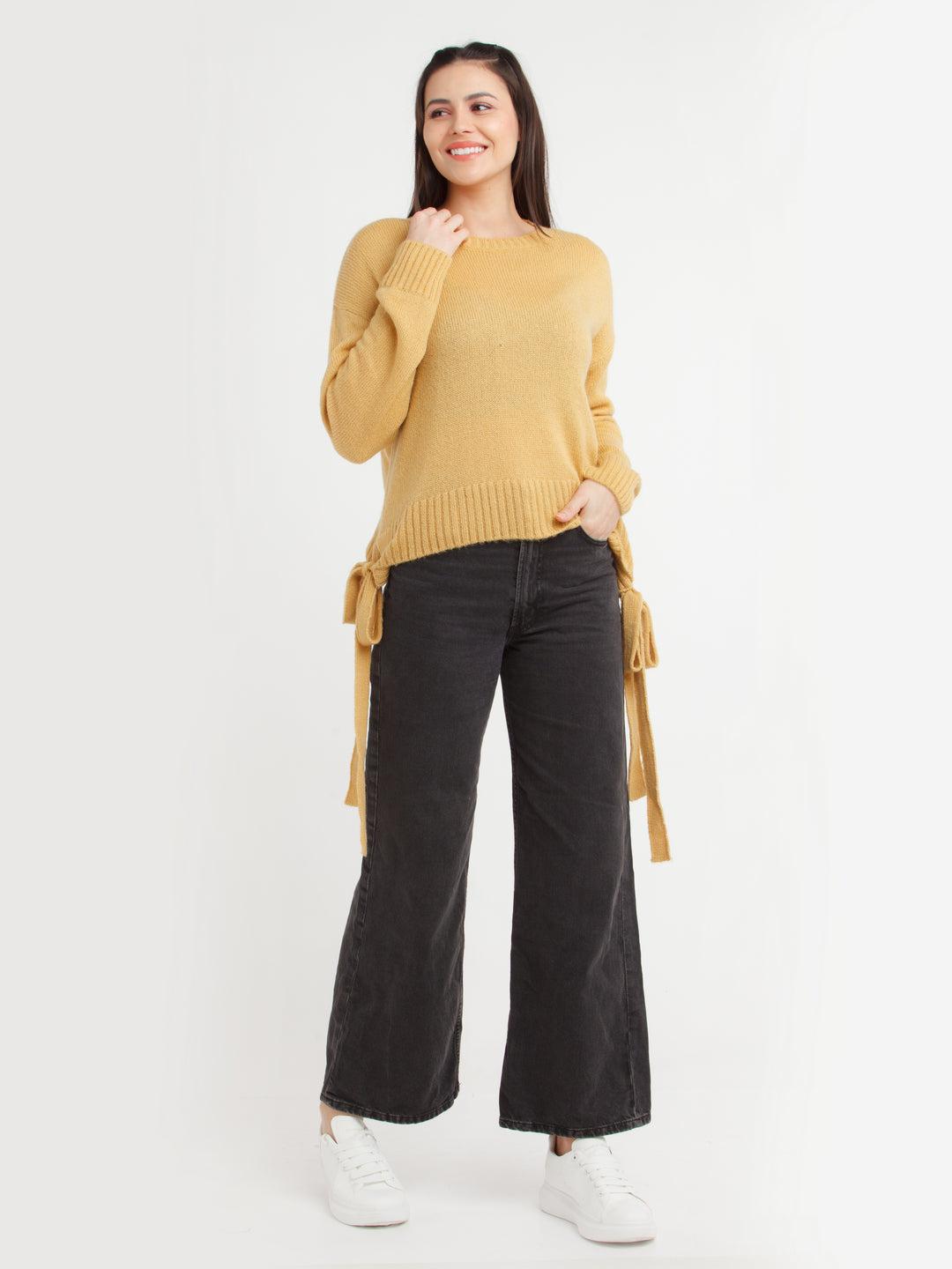 mustard-solid-sweater-for-women
