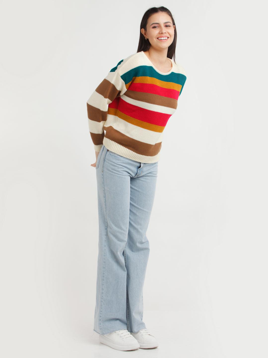 multi-color-striped-sweater-for-women