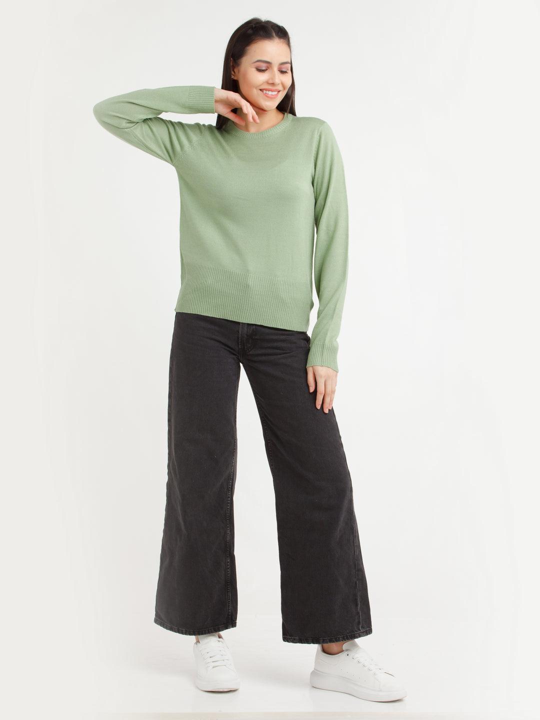 green-solid-sweater-for-women