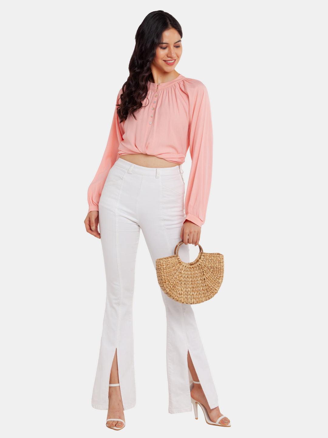 pink-solid-top-for-women