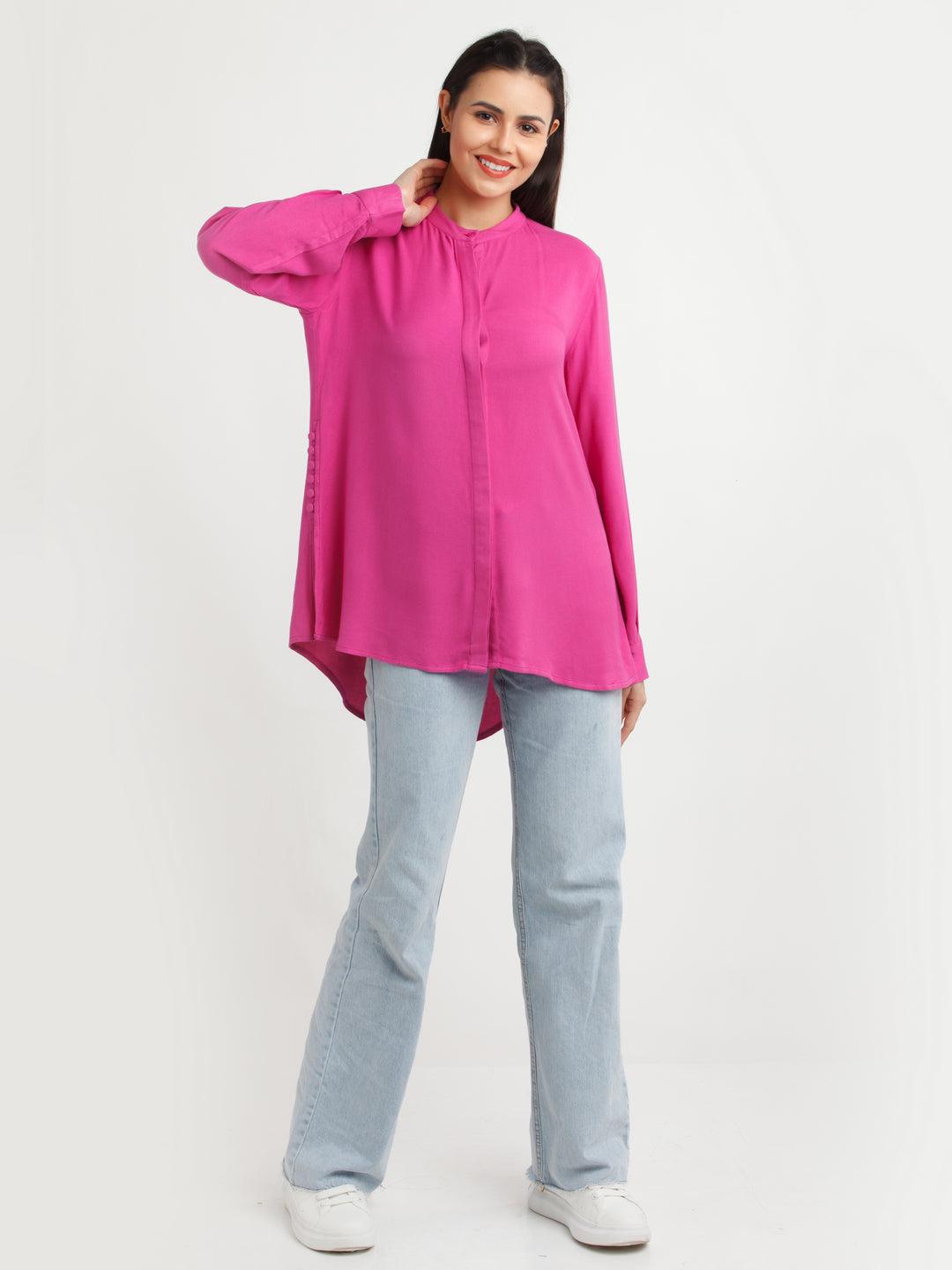 pink-solid-shirt-for-women