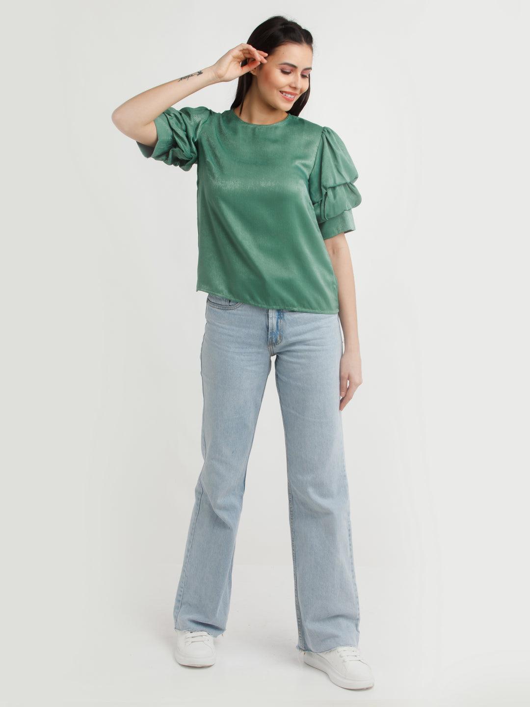 green-solid-top-for-women